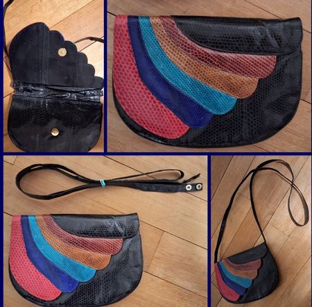 außergewöhnliche vintage Schlangenleder-Tasche/Clutch