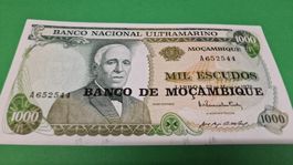 1000 Escudos Mozambique Geldschein, 1972, Top