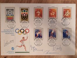 Sonderbrief mit Autogrammen, Olympische Sommerspiele 1976