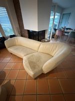 Designer Ecksofa Leder Creme gebraucht mit Flecken