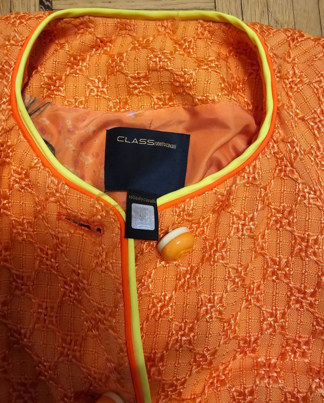 Roberto Cavalli Giacche: Neuw. Class Roberto Cavalli Jacke / Blazer Orange Seide – Nuovo (secondo la descrizione) da Füllinsdorf venduto da Sunnebliemli7 2