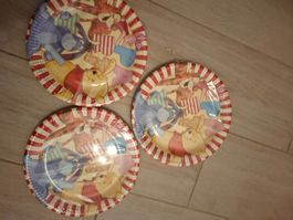3 x 8 Stk. Winnie Pooh Papp-Teller / Geburtstag - Party