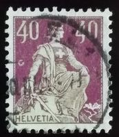MA463) 176, Helvetia, Abart schöner Putzer Sehr selten!
