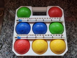 Vintage 70er jahre Boccia Spiel Kugeln Set