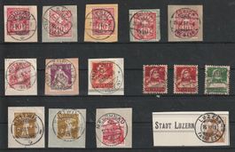 1894 - 1930 Diverse Briefmarken mit Vollstempel