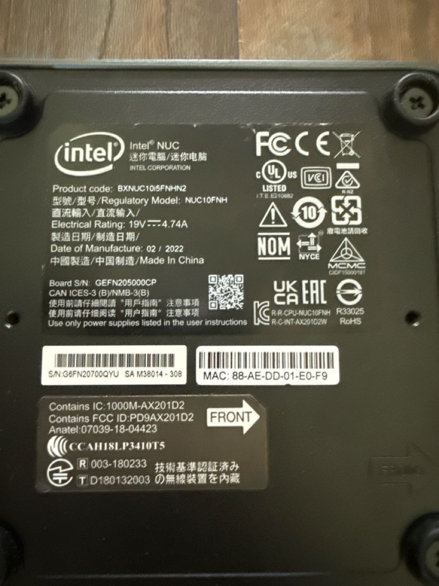 Intel PC: Intel NUC NY 10i5FNH2 Mini-PC | Core i5-10210U | Windows – Usato da Obernau venduto da Alaska172 1