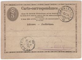SCHÖNENGRUND auf 5 Rp. Ganzsachen-Postkarte nach ST. GALLEN
