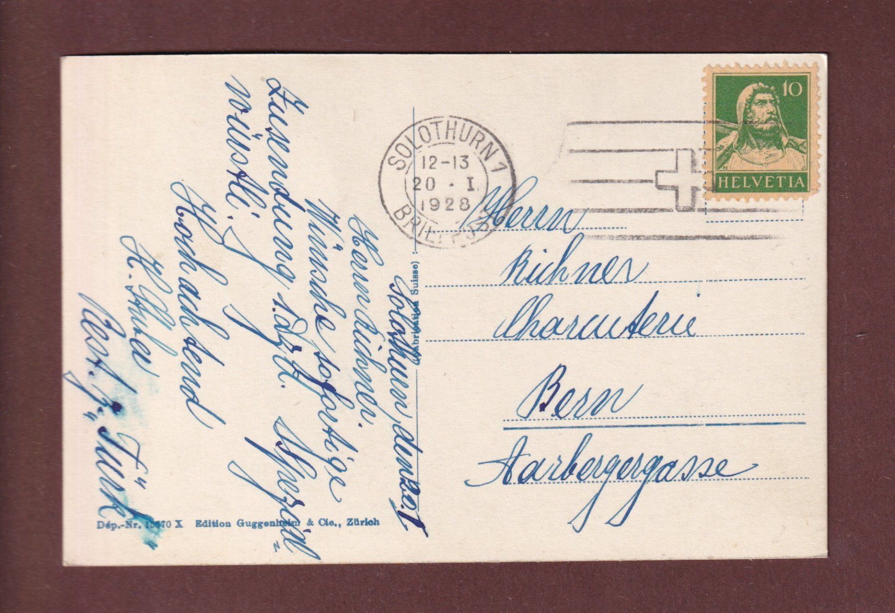 Cartes postales: SOLOTHURN - St. Ursuskirche - 1928 – D'occasion à Pully par nicecards-shop 1