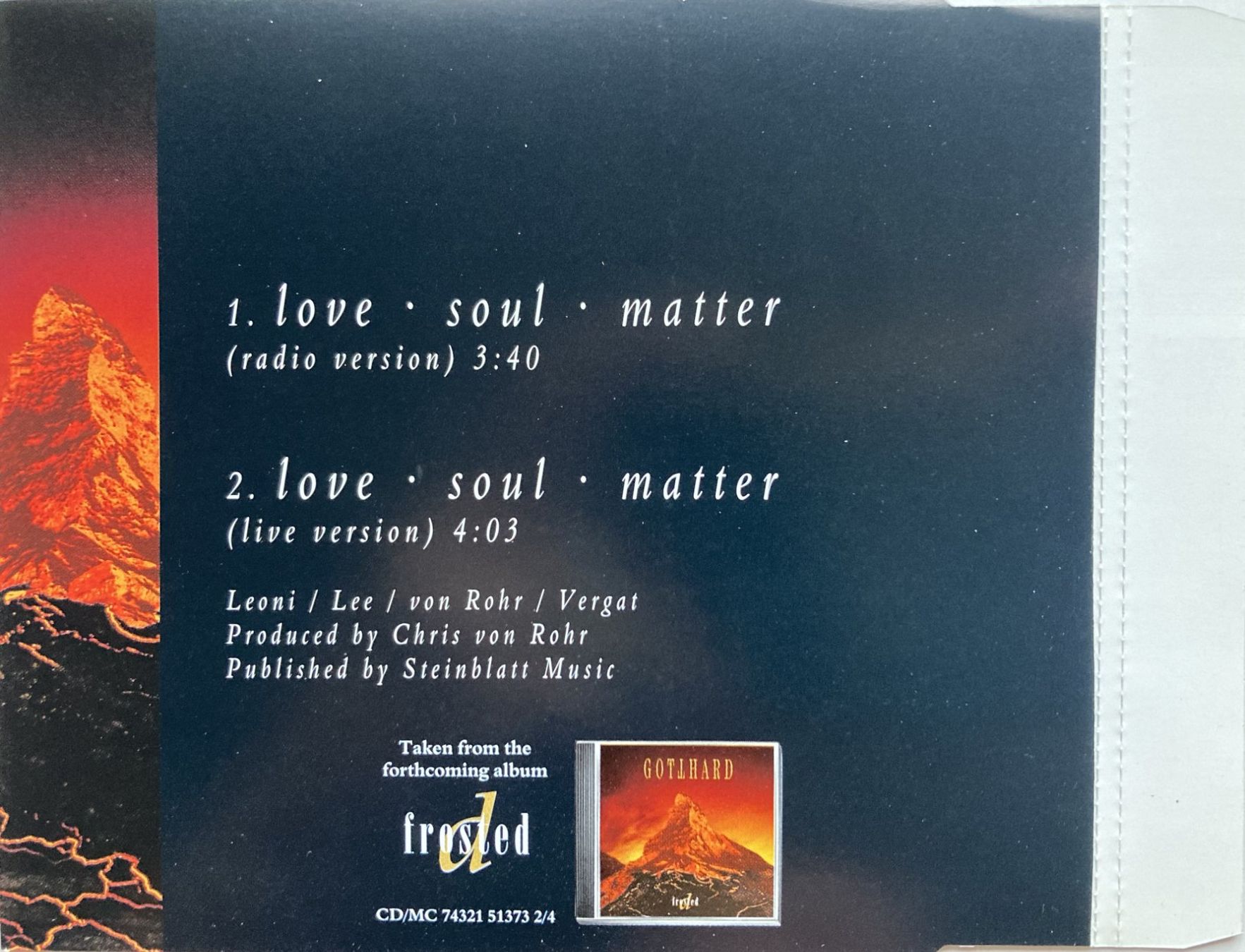 CD: GOTTHARD - LOVE-SOUL-MATTER – Usato da Bottens venduto da hotter-than-hell 1