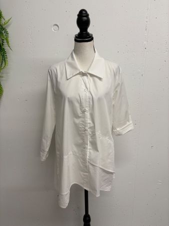 Königskind oversize Bluse M weiss 3/4 Arm asymmetrisch
