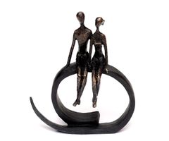Skulptur Paar Liebespaar Dekofigur Bronze Freundschaft Liebe