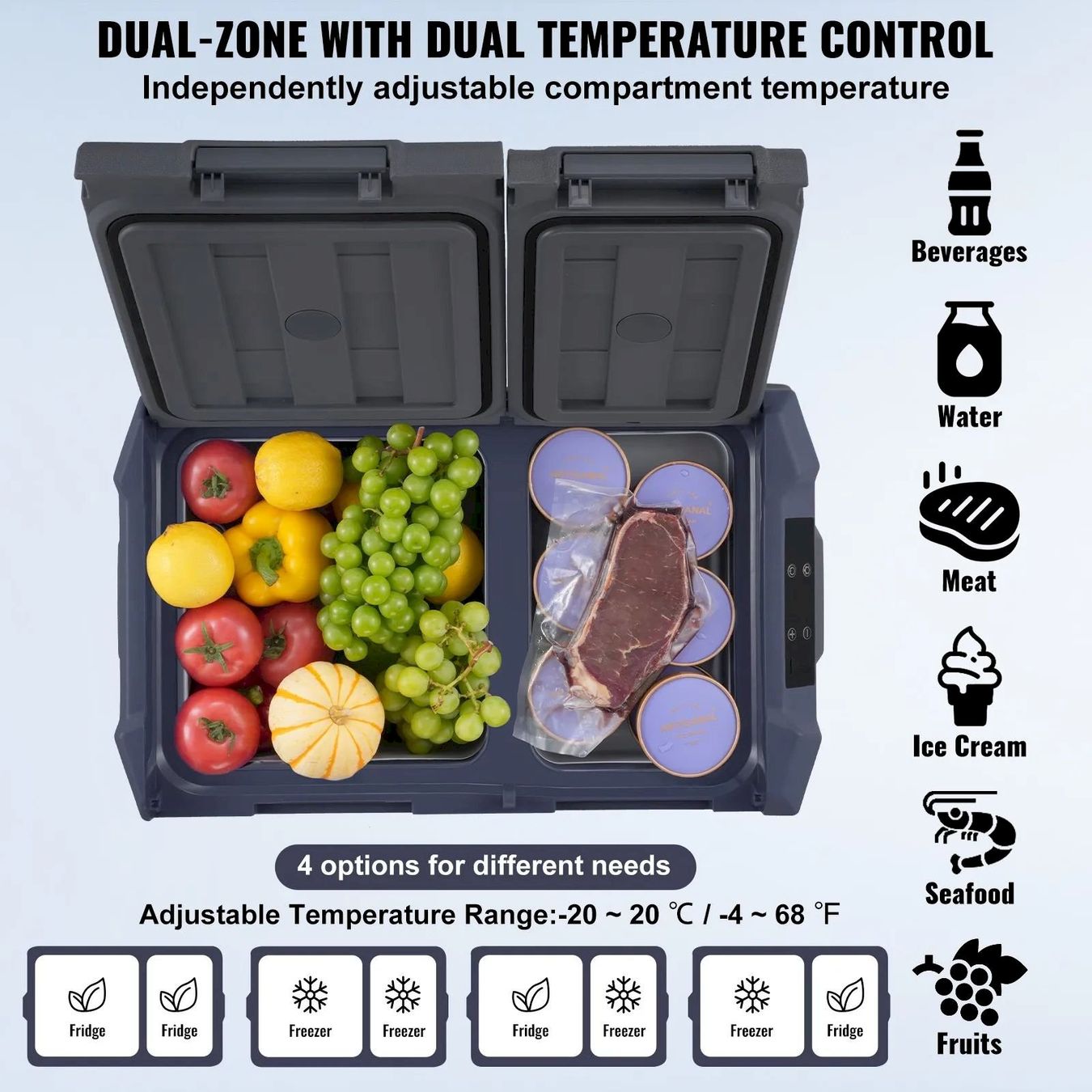 Cucinare, Mangiare & Bere: VEVOR zwei Zonen Gefrierschrank 40L – Nuovo e nell'imballaggio originale da Bottighofen venduto da zaap 4