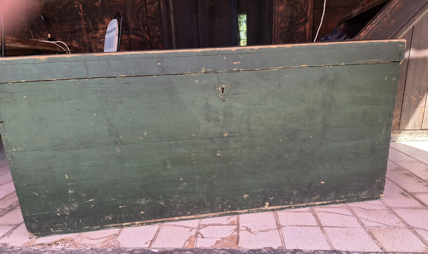 Cassapanche: Coffre malle en bois peint vert – Usato da Farvagny-le-Grand venduto da CollectibleWatches 4