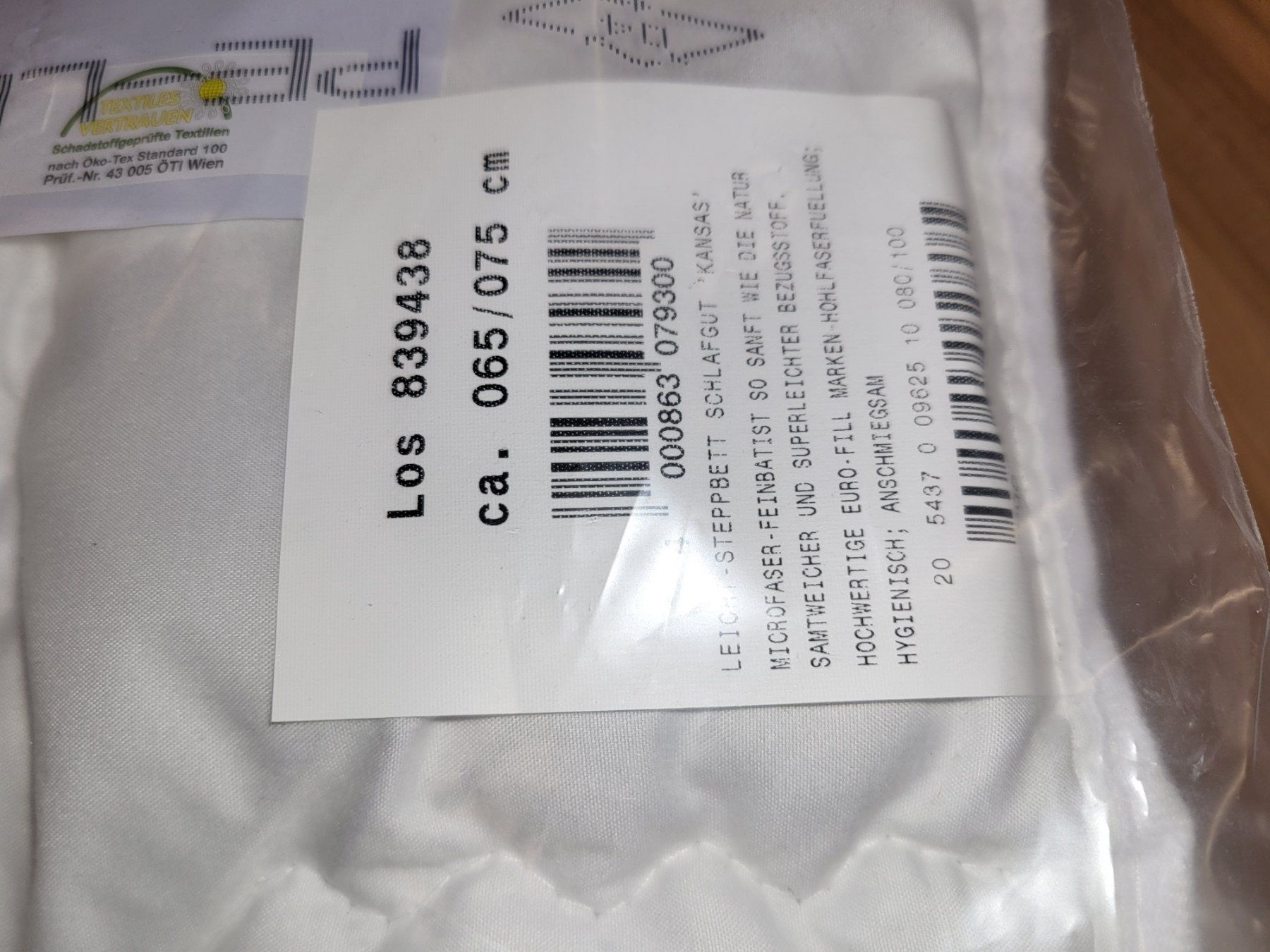 Decken: Steppbett 65x75 Microfaser – Neu und originalverpackt aus Schwarzenburg von Flamingo07 1