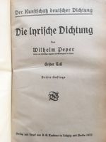 Die lyrische Dichtung; Wilhelm Peper - 1922