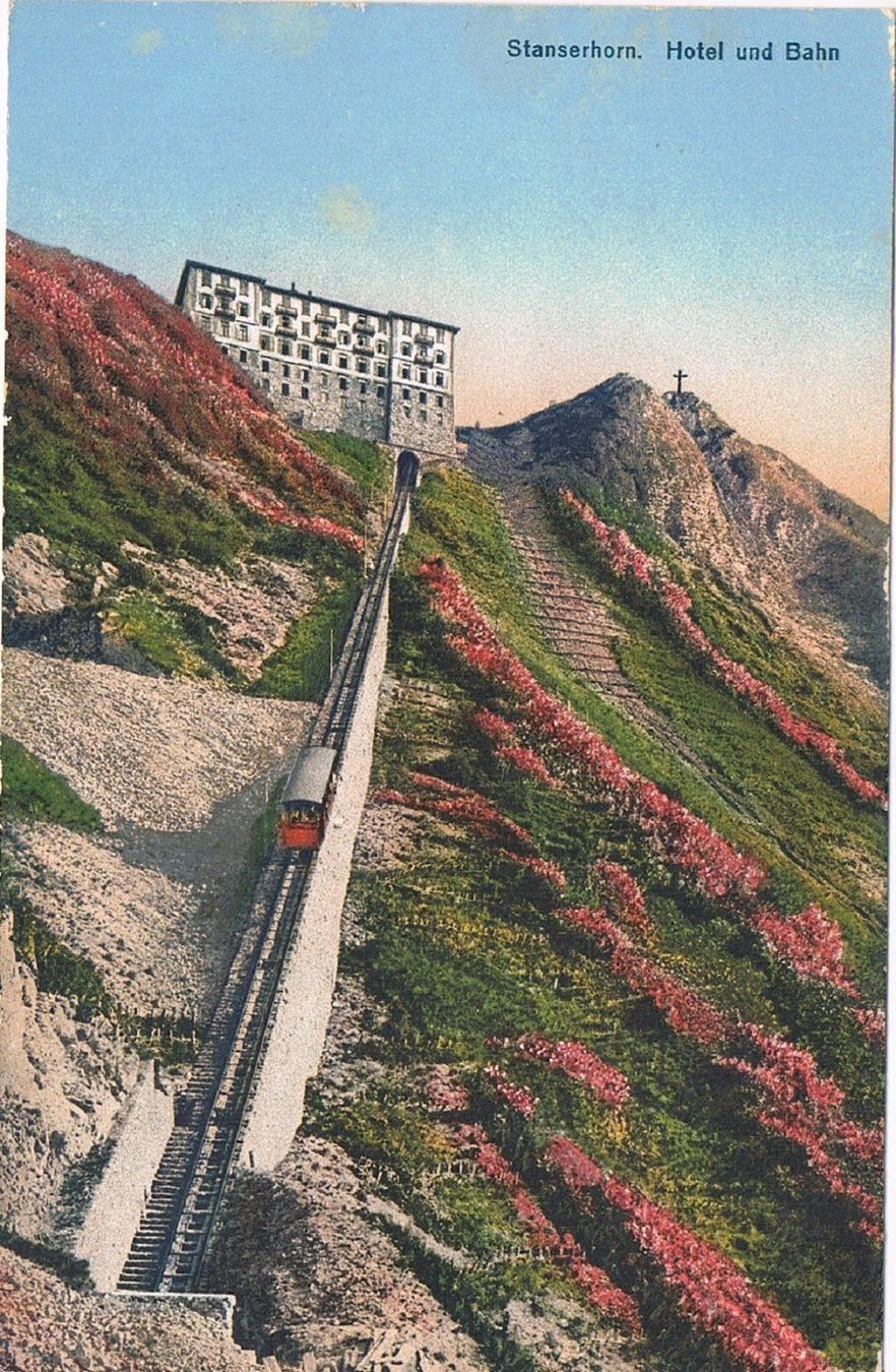 Cartoline postali: Stanserhorn, mit Bergbahnstempel ! – Usato da Buchs AG venduto da Baerfisch