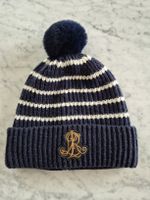 Bonnet Ralph Lauren rayé bleu marine et blanc, comme neuf!