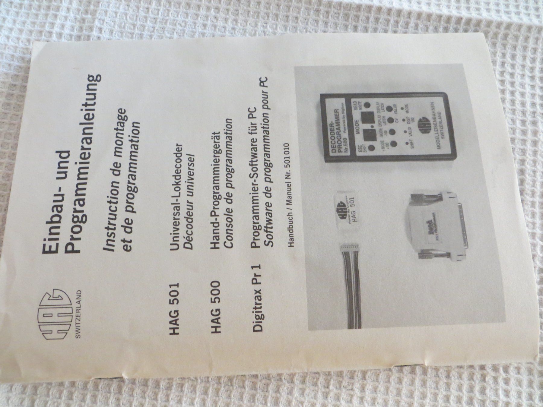 Hag Modellini di ferrovie: HAG Programmiergerät der Decoder, Artikel-Nr.: 500 – Nuovo e nell'imballaggio originale da Wohlen AG venduto da Loki7 3