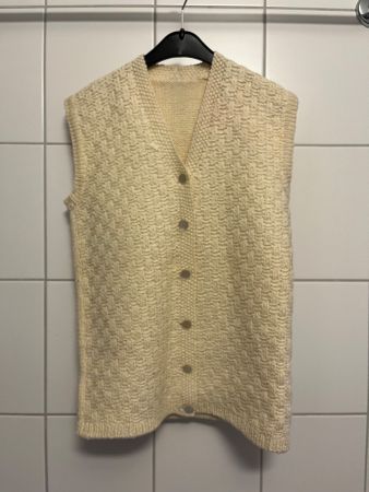 Vintage Strickweste Pullunder beige Wolle 36