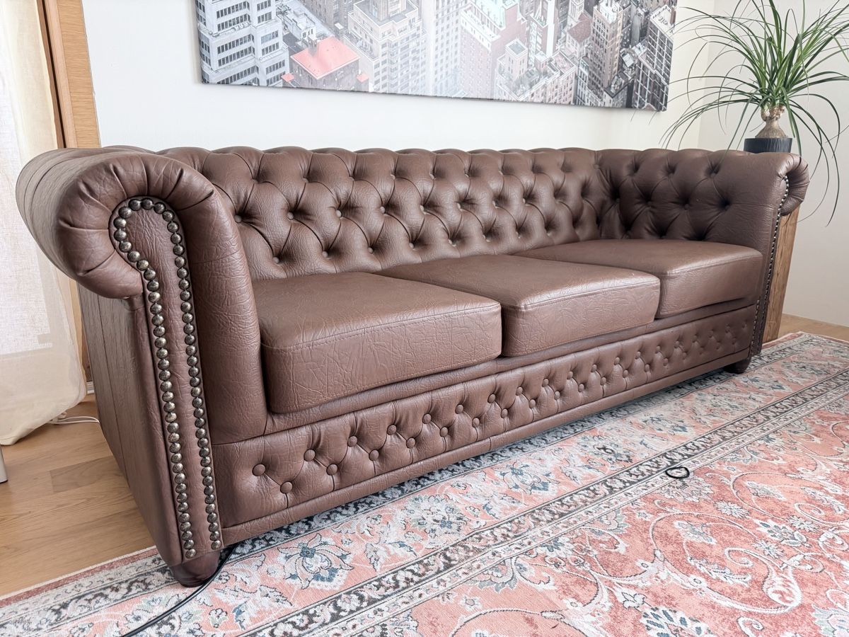 Chesterfield Divani: Chesterfield Ledersofa + Sessel gebraucht – Usato da Buchs SG venduto da luc_5syd 1