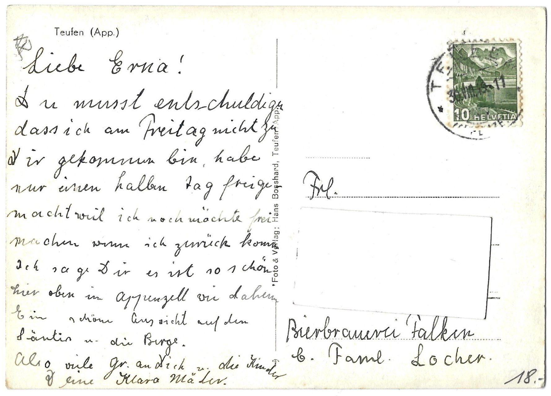 Cartoline postali: Bauernhaus in Teufen – Usato da Bütschwil venduto da Jackson1A 1