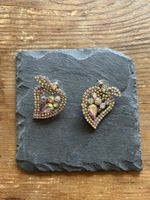 Neue, funkelnde Ohrringe Strass rosagold Vintage Look
