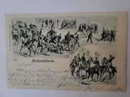 Ansichtskarte Feldartillerie gelaufen Jahrgang 1902 Box1