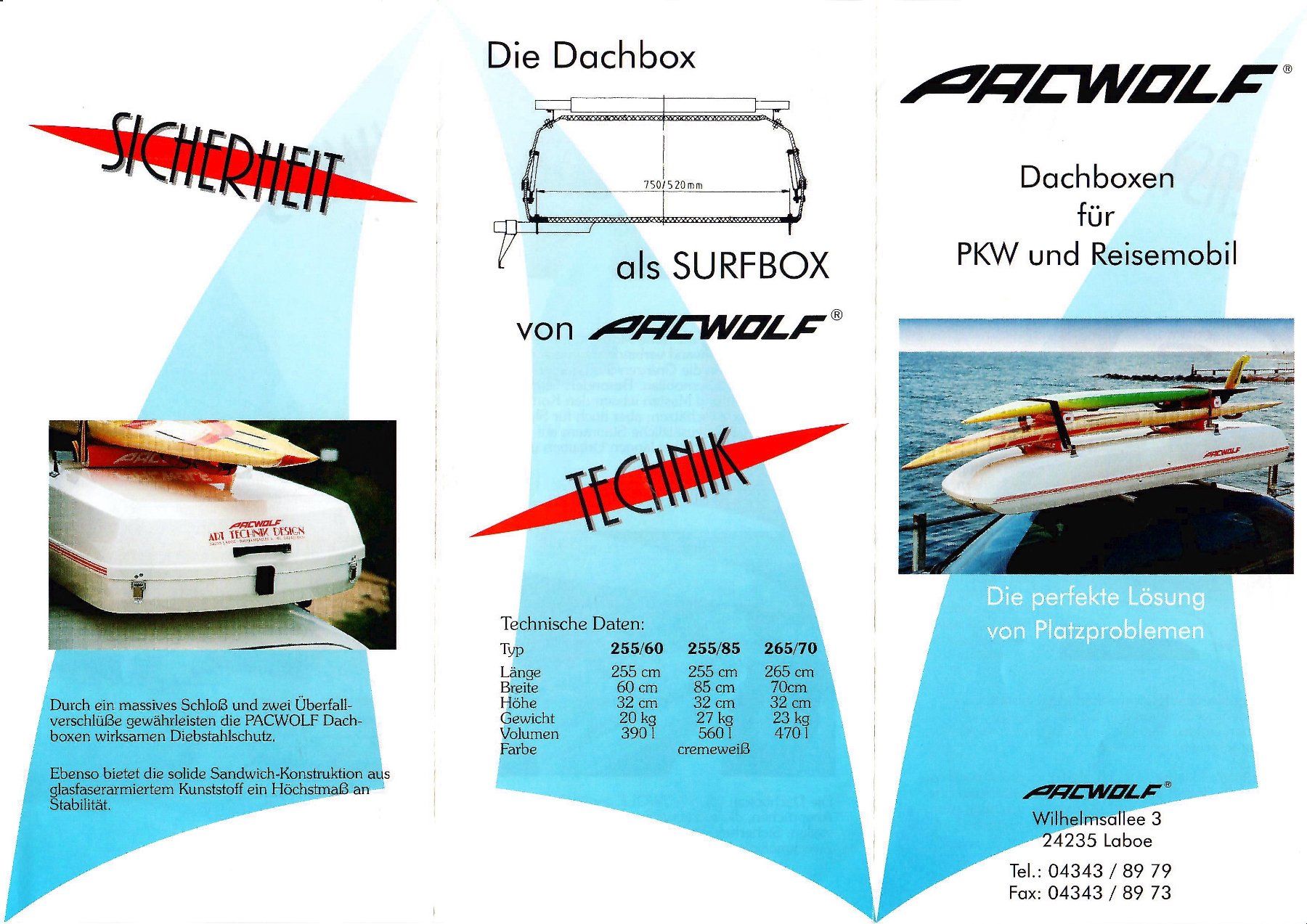 Box da tetto: PACWOLF Surf-Dachbox 275cm inkl. Thule-Träger – Usato da Hausen am Albis venduto da ahuber01 7