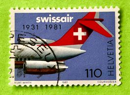  Nr.653 Sonderpostmarken 50 Jahr Swissair GESTEMPELT 1981  ﻿