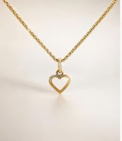 Gravuranhänger Herz gold mit kette s925