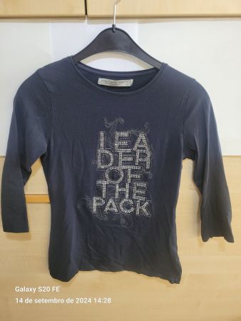 T-shirt Zara noir à strass, taille M, occasion 🎁🎄👍