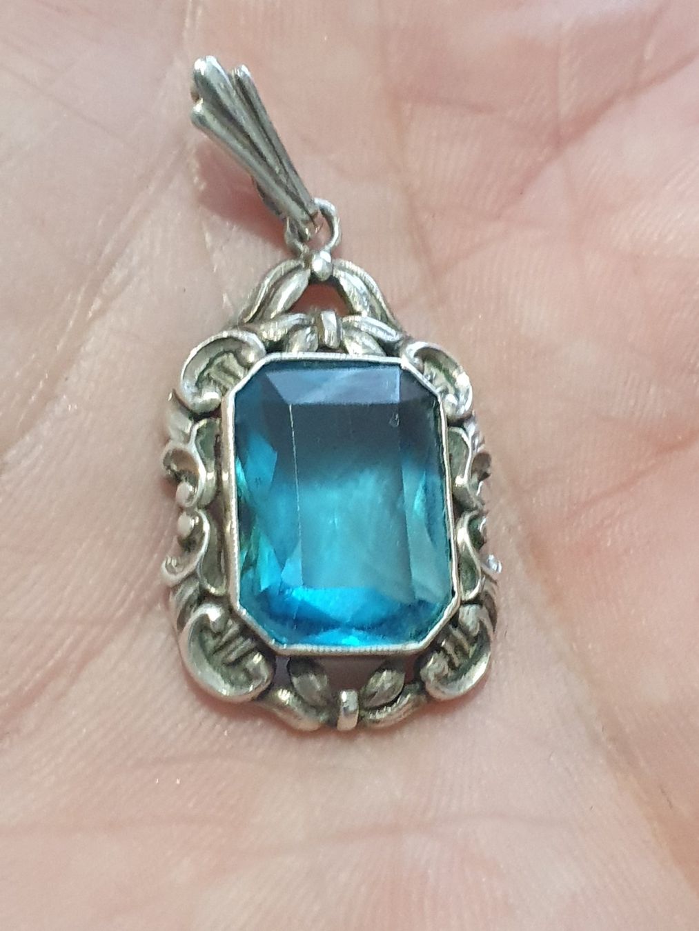 Anhänger: Lieblicher Jugendstil Silber-Anhänger mit Gablonz-Stein – Gebraucht aus Wohlen AG von palmsprings 3