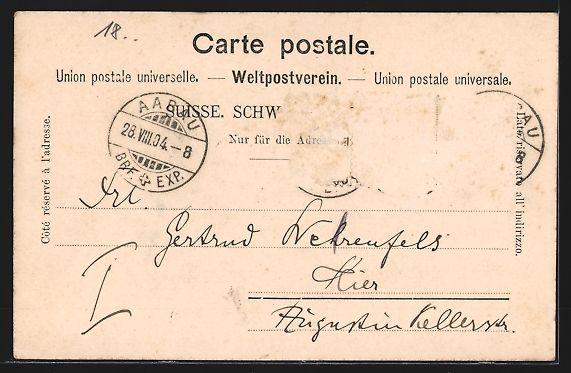 Cartoline postali: Aarau, Städt. Schulhaus mit Strassenpar – Usato da Berlin venduto da bartko-reher 1