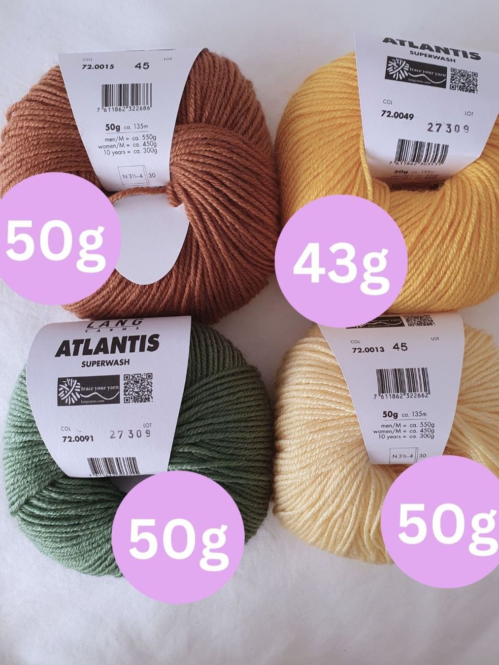 Lang Yarns Lana: 3.5*Atlantis Lang Yarns – Nuovo (secondo la descrizione) da Neunkirch venduto da M.Costa1 4