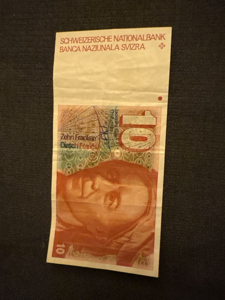 Banknoten: Alte schweizer Banknote 10.- – Gebraucht aus Latterbach von eselin23