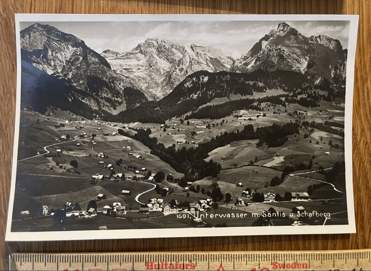 Ansichtskarten: Antike Ansichtskarte Unterwasser Säntis – Gebraucht aus Waldstatt von Cremschnitte 3
