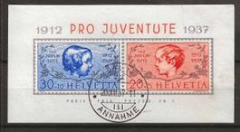 PJ037 - Bloc Pro Juventute 1937 obl. 1er jour