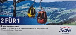 Bon 2FÜR1 SATTEL-HOCHSTUCKLI BAHN, SATTEL bis 31.8.2026