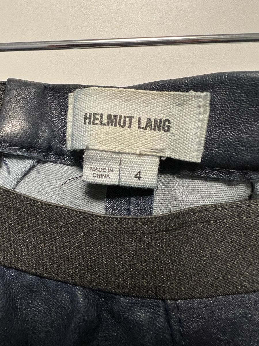 Helmut Lang Pantaloni: Helmut Lang dark blue leather trousers, size 4 – Usato da Zürich venduto da son_f7qw 1