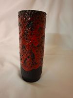 Keramikvase Scheurich rot schwarz guter Zustand 20cm hoch