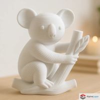 Cute Koala Figurine on Tree Branch - 3D Printed
