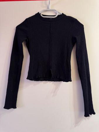 Top côtelé noir - Bershka - taille S