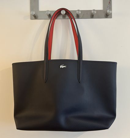 Schultertasche Lacoste + Innentasche blau-rot