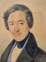 Antikes Herrenportrait Gemälde 1819 rückseite