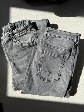 2 Paar Slim Jeans von C&A, grey denim