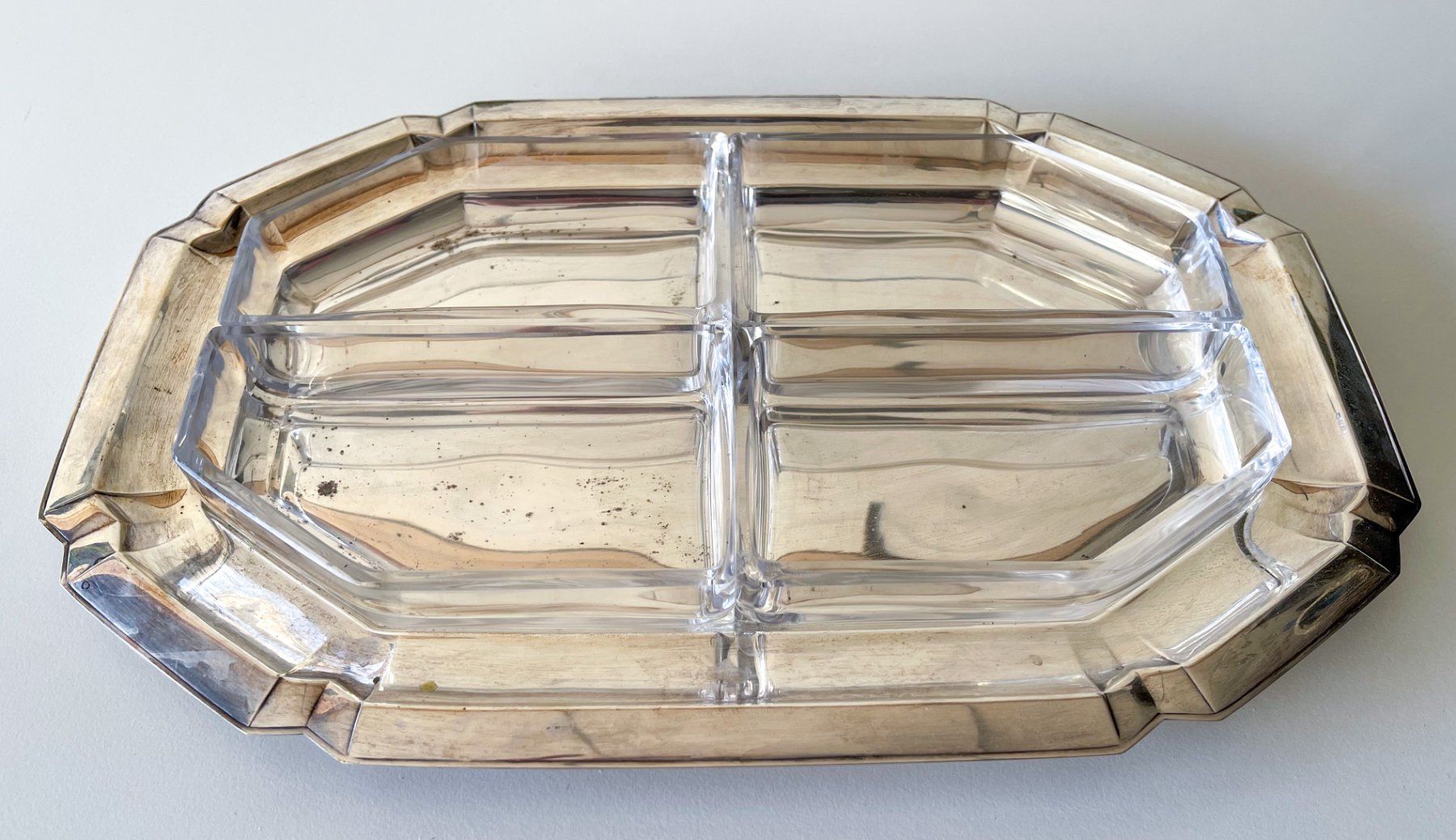 Piatti di portata: Silberne Servierplatte mit Glaseinsatz - Vintage – Usato da Bülach venduto da sabrista 6