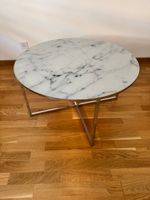 Runder Beistelltisch Marmoroptik Metallgestell Chrom 80cm Ne