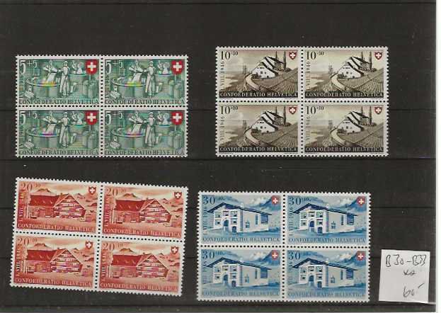 Alle Briefmarken: timbre Pro Patria B30-B33 bloc de 4 ** – Gebraucht aus Sorvilier von carose01