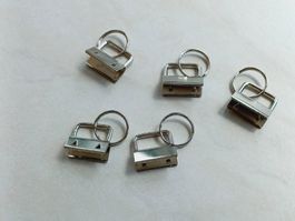 5 Stk. Schlüsselband Rohling Metall 25mm