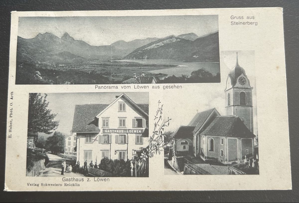 Cartoline postali: Gruss aus Steinerberg 3-Bildrig  – Usato da Horw venduto da Tellbub